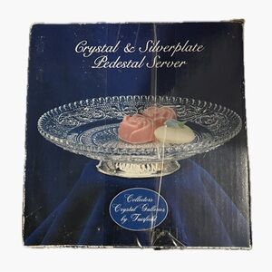 Crystal And Silver plate Pedestal Server